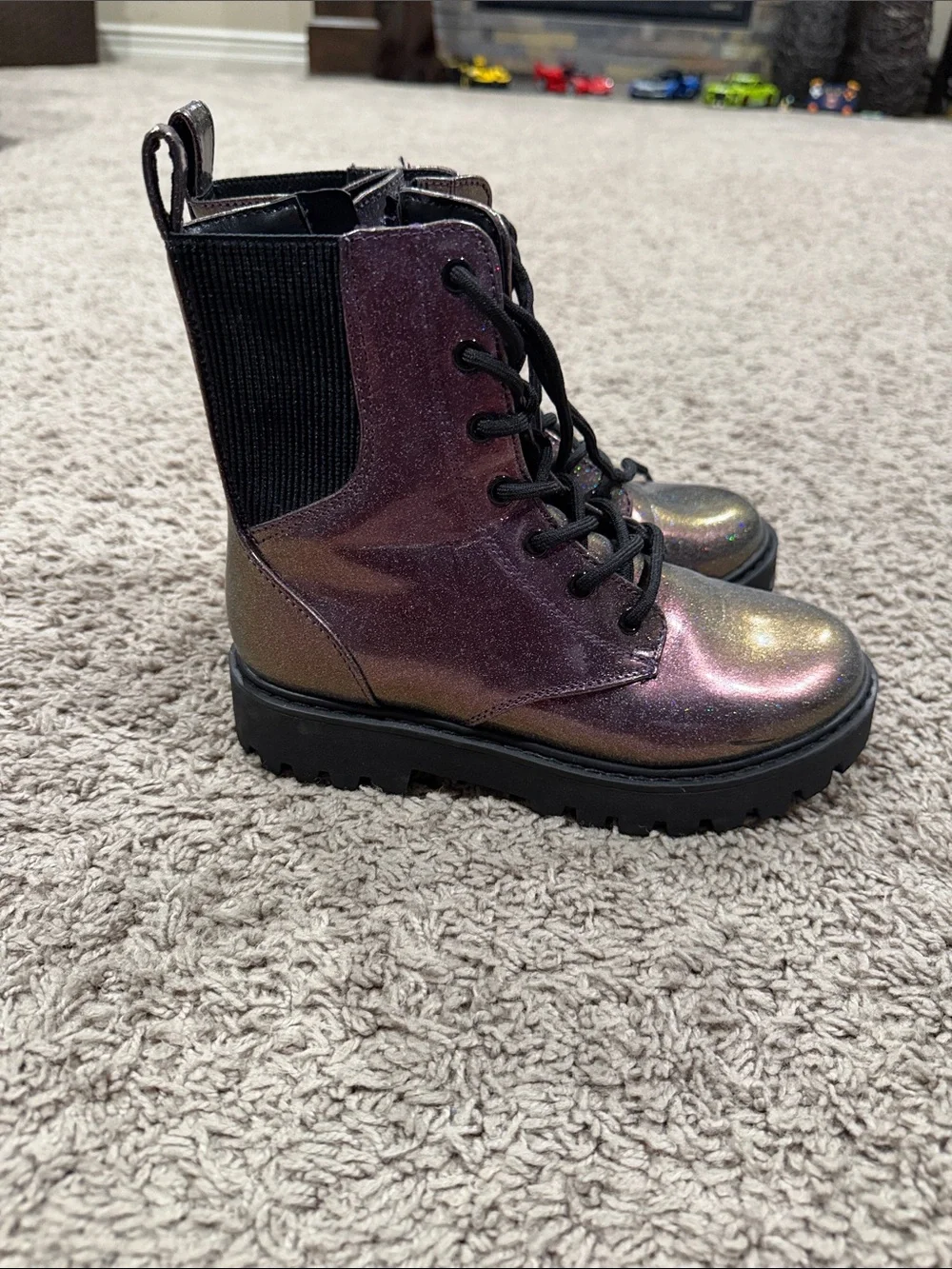 art class Black Glitter High-Top boot